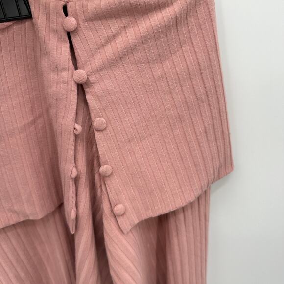 ANTHROPOLOGIE NWT A+ Ribbed Knit Off The Shoulder Top Mauve Pink Sweater // 2X - Picture 8 of 11